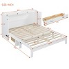 Queen Size Murphy Bed with USB Port and Storage Drawers, Foldable Wood Cabinet Bed for Guest Room-Baofuwish - 4 of 4