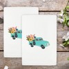 Linum Home Textiles SPRING TRUCK - Embroidered Luxury 100% Turkish Cotton Hand Towels (Set of 2) - 2 of 3