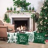 Christmas Throw Pillow Covers 18x18 Set of 4, Merry Christmas Winter Xmas Snowflake - Green - 3 of 3