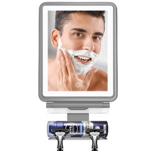 Shower Mirror for Shaving with Razor Holder, Large Anti-Fog Shave Mirror with No-Drilling Mount - 1 of 4