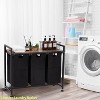 Laundry Room Laundry Hamper, Laundry Hamper with Shelf, Pull-Out and Removable Oxford Fabric Laundry Bags, 2/3/4 laundry basket - 4 of 4