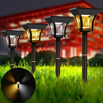 ROTTOGOON 23" 2-in-1 Solar LED Pathway Lights Outdoor 4 Lighting Modes IP65 Waterproof Solar Powered Wall Lights Warm & Cold White 4-Pack