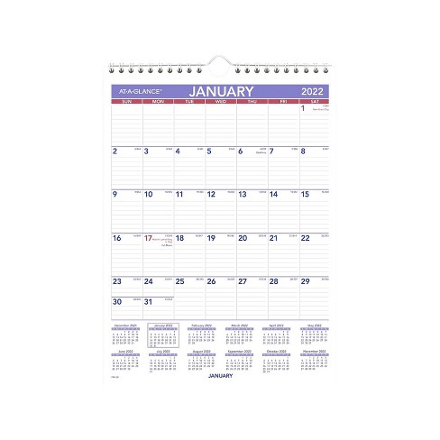 At A Glance Wall Calendar 2022 1Kcbumffnpwnvm