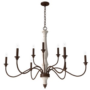 Hunter Fans Teren 9 - Light Chandelier in  Distressed White Textured Rust - 1 of 2