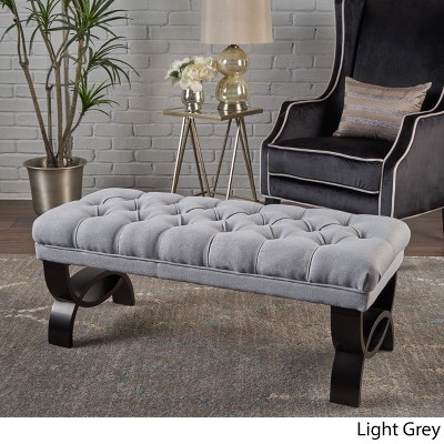 GDFStudio Jaymee Contemporary Tufted Fabric Upholstered Ottoman Bench