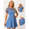 Allegra K Women's Retro Peter Pan Collar A-Line Mesh Sleeve Dress - 2 of 4