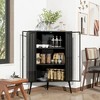 VYNXARIA Modern 3-Tier Corner Storage Cabinet with Glass Doors & Removable Shelves ¨C Space-Saving Organizer for Kitchen, Bathroom & Living Room - 3 of 4