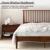 Arceso 86" Wood Bed Frame with Spindled Headboard, Platform Bed Frame Queen Size Mid Century Foundation with Solid Wood Slat Support, Light Walnut - 4 of 4
