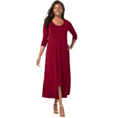 Jessica London Women's Plus Size Double Layered Dress