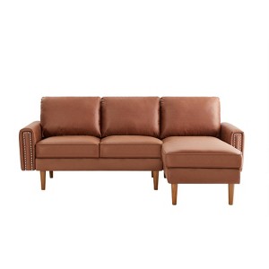 82.2" L-Shape Sofa Couch, Upholstered Deep Seat Sofa Couch,Comfy Loveseat for Living Room Bedroom Apartment Office - 1 of 4