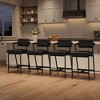 coucheta PU Leather Bar Stools Set of 2 w/Backrest and Footrest,27" Tall Bar Chairs with Thick Cushion & Thickened Metal Legs - 3 of 4