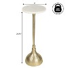JONATHAN Y Ava 23.75" Art Deco Contemporary Metal Pedestal Drink Table & Decorative End Table with White Marble Round Top & Hammered Base - 4 of 4