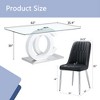 Nicbex Dining Table Set for 4 Kitchen Table Rectangular Transprant Tempered glass Dining Tabletop with 4 PU Chairs - 3 of 4