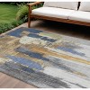 Navy Blue And Gold Abstract Washable Indoor Outdoor Area Rug - 2 of 4