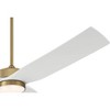 Casa Vieja 60" Montage Modern Indoor Outdoor Ceiling Fan 3 Blade LED Light Remote Control Soft Brass Finish White Blades Bedroom Patio Damp Rated - 4 of 4