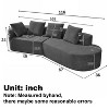 Christopher Knight Home Vivian 116" Modern Curved Sectional Sofa with High-Density Sponge and 4 Pillows Charcoal Gray - 3 of 4