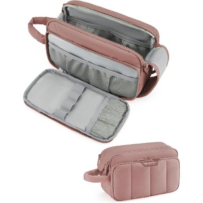 BAGSMART Travel Toiletry Bag for Women, Wide-open Makeup Bag Organizer
