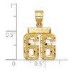 Black Bow Jewelry 14k Yellow Gold, Varsity Collection, Small D/C Pendant Number 66 - 2 of 3
