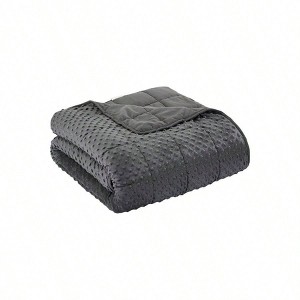 Weighted Blanket for Adults, 15lbs Dark Grey 60x80, Soft with Glass Beads - 1 of 4