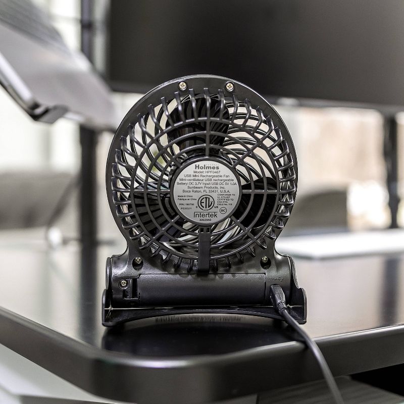 Personal Rechargeable Fan Black - Holmes, 6 of 19