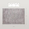 Machine Washable Area Rug 8x10 Non-Slip Traditional Floral Print Carpet for Living Room and Bedroom, Grey Brown - 4 of 4