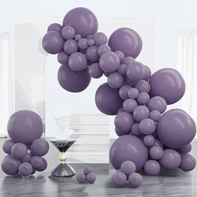 PartyWoo Balloons Dusty Purple Dark 18 12 10 5 Inch 100 pcs