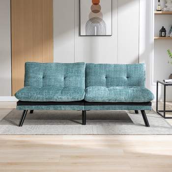 Convertible Sofa Bed, Adjustable Loveseat Sofa with Metal Legs-ModernLuxe