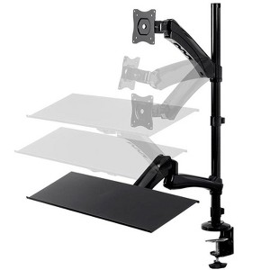 Monoprice Sit-Stand Articulating Monitor and Keyboard Workstation | Made of High-Grade Aluminum and Steel - 1 of 4