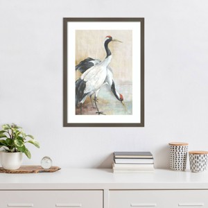 Amanti Art Delicate Cranes by Eli Jones Wood Framed Wall Art Print - 1 of 4