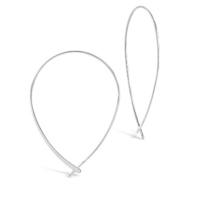 SHINE by Sterling Forever Delicate Threader Hoop Earrings