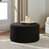 KINWELL Round Upholstered Pouf Ottoman Footrest - 2 of 4