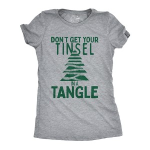 Womens Dont Get Your Tinsel In A Tangle T Shirt Funny Xmas Tree Decoration Joke Tee For Ladies - Crazy Dog Women's T Shirt - 1 of 4