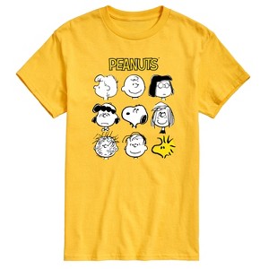 Men's - Peanuts - Many Faces Of Snoopy And Friends Short Sleeve Graphic T-Shirt - 1 of 4