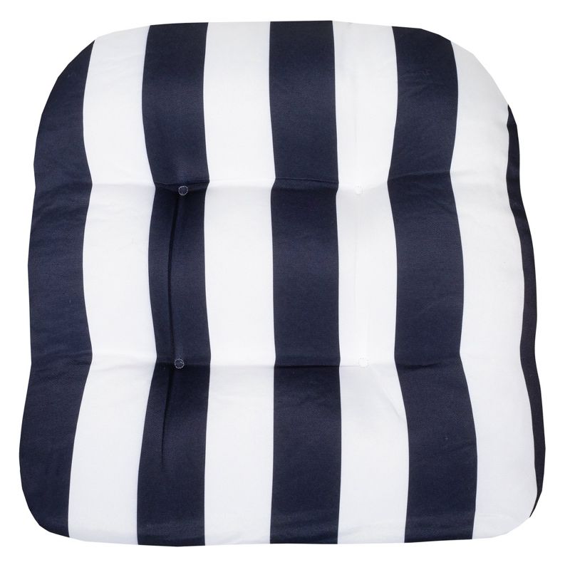Havana Stripe Patio Cushions Outdoor Chair Pads Thick Fiber Fill Tufted 19" x 19" Seat Cover by Sweet Home Collection™, 2 of 6
