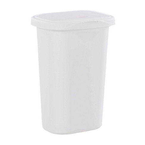 Rubbermaid 13.25 Gallon Rectangular Spring-top Lid Kitchen Wastebasket Trash  Can For Tall Trashbags, White : Target