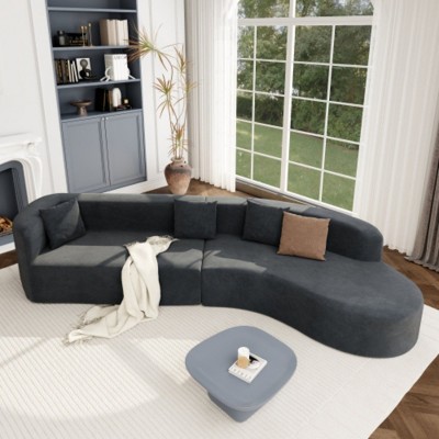 Modern Large 2-Piece Sectional Sofa with 3 Pillows,for Living Room, Bedroom