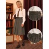 INSPIRE CHIC Women's Plaid Vintage High Waist Double Belted A-Line Midi Skirt - 2 of 4