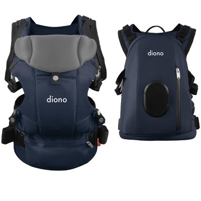Image of Diono Carus Complete 4-in-1 Baby Carrier, Detachable Backpack, Front & Back Carry, Navy