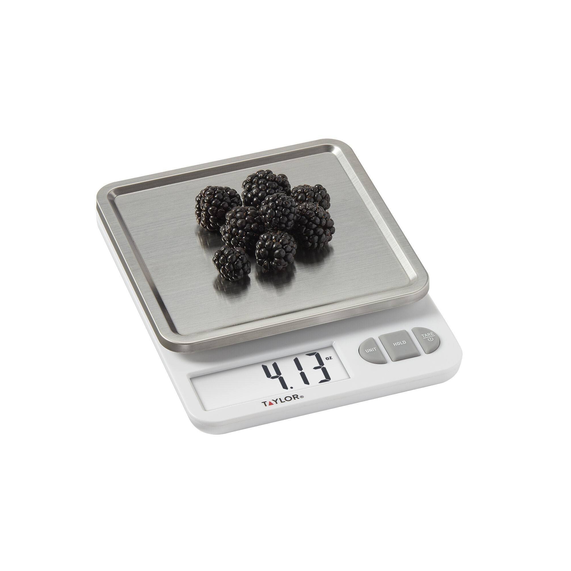 Taylor Digital Kitchen 11lb Food Scale with Removable Tray Stainless Steel Platform