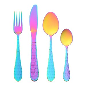 REGALWOVEN Stainless Steel Mirror Polished Silverware Set Flatware Set 16 Pieces - 1 of 4