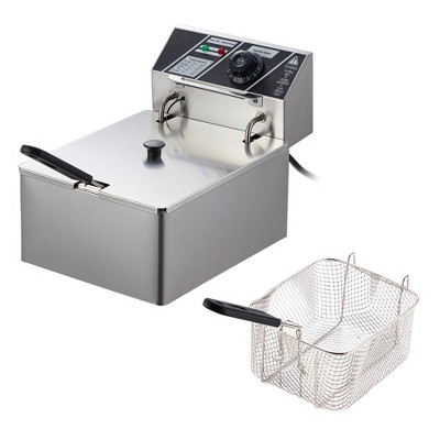 Whizmax Electric Deep Fryer, 6 L/5.4 Qts, Adjustable Temperature Control,Perfect for Fried Buffalo Wings, Shrimp,Sliver