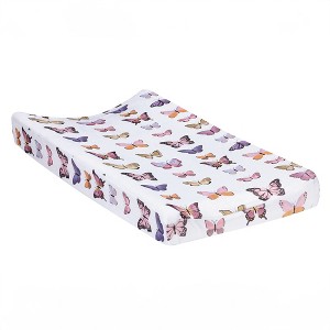 Lambs & Ivy Butterfly Dreams Soft/Cozy Fleece Changing Pad Cover - White - 1 of 4