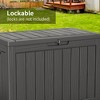 Gulches 45GAL 170L Outdoor Storage Deck Box Black Weatherproof Woodgrain Resin for Patio Garden Backyard - 4 of 4