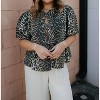 Women's Leopard Tie Front Top - MIOU MUSE S - 3 of 4