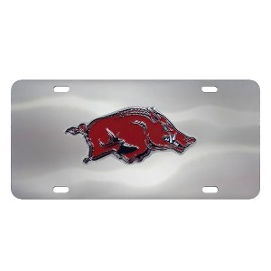 NCAA University of Arkansas Razorbacks Stainless Steel Metal License Plate - 1 of 4