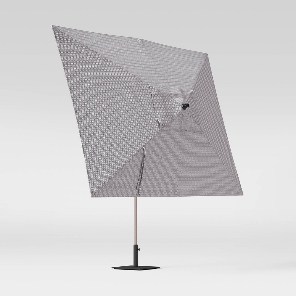 10 Geo Rectangular Patio Umbrella DuraSeason Fabric Gray White Project 62