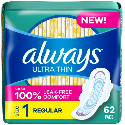 Always Ultra Thin Pads - Regular Absorbency - Size 1