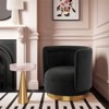 TOV Furniture Remy 16.1" Transitional Velvet Swivel Accent Chair in Black - 3 of 4