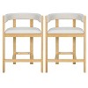Christopher Knight Home Callista Rubberwood Upholstered Counter Stool With Open Back (Set of 2) - 2 of 4