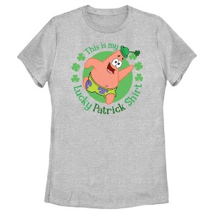 Women's SpongeBob SquarePants St. Patrick's Day This is my Lucky Patrick Shirt T-Shirt - 1 of 4